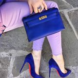  Kelly Pochette KP22 Swift Leather Blue GHW 