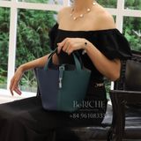  Picotin Hss P18 Clemence Leather/ Bicolor  Ver Bosphore/  Deep Blue PHW 