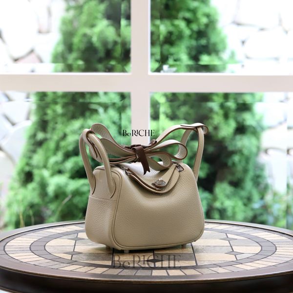  Mini Lindy 20 Clemence Leather Gris Perle PHW 