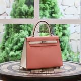  Kelly Hss K25 Epsom Bicolor (Rose Confetti/Blance) PHW 