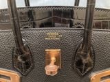  Birkin B25 Touch Togo/Crocodile Noir Black RGHW 