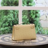  Kelly Pochette KP22 Ostrich Parchemin GHW 