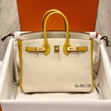  Birkin B25 togo Bicolor hss Craie/JauneAmber Brushed GHW 