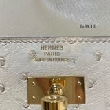  Kelly Wallet Ostrich Parchemin GHW 