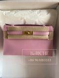  Kelly Pochette KP22 Swift Leather Mauve GHW 