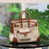  Birkin B25 Toile cargo Gold - ecru PHW 