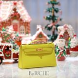  Kelly Pochette KP22 Swift Leather Lime GHW 