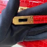 Kelly Pochette KP22 Crocodile Alligator Shinny Braise 
