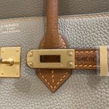  Birkin Hss B25 Bicolor Togo Trench/Gold GHW 