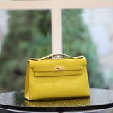  Kelly Pochette KP22 Swift Leather Lime GHW 
