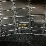  Kelly Cut Crocodile Noir Black GHW 
