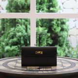  Kelly Wallet Epsom Noir Black GHW 