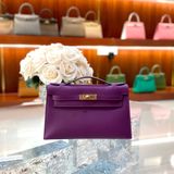  Kelly Pochette KP22 Swift Leather Anemone GHW 