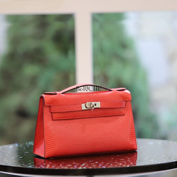  Kelly Pochette KP22 Lizard Pink PHW 