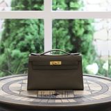  Kelly Pochette KP22 Swift Leather Etain GHW 
