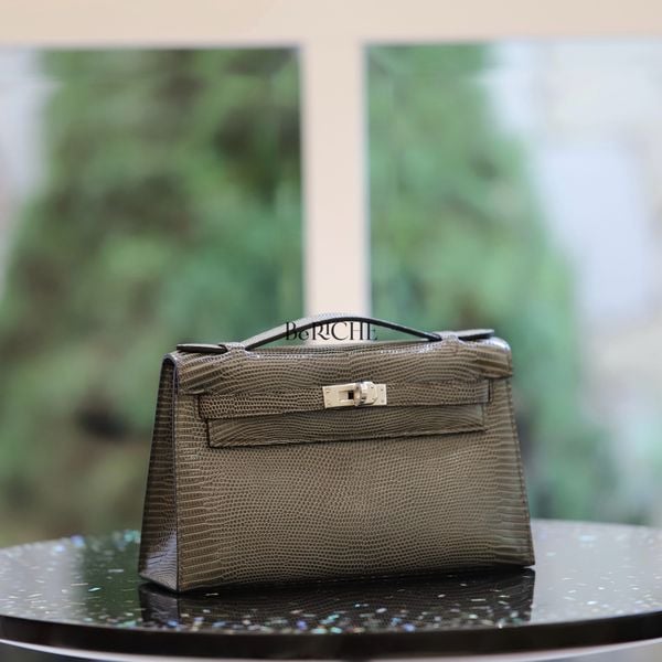  Kelly Pochette KP22 Lizard Gris Fonce PHW 