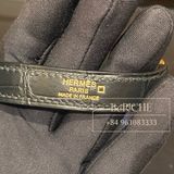  Kelly K25 Crocodile Matte Alligator Noir Black GHW 