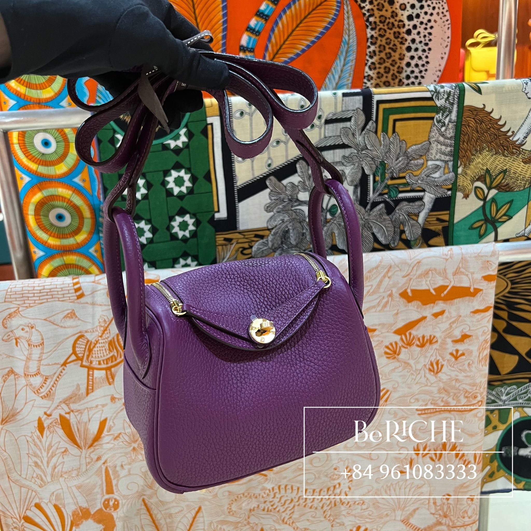 lindy hermes purple bag