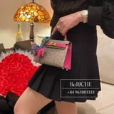  Kelly Mini K20 Ostrich Bicolor (Gris Asphalt/Rose Tyrien) 