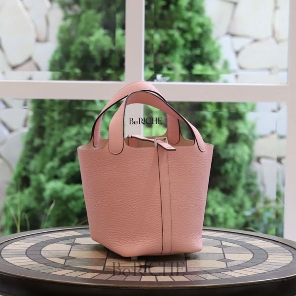  Picotin 18 Clemence Leather Rose Confetti PHW 
