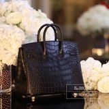 Birkin B25 Crocodile Matte Alligator Noir Black GHW 