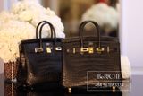  Birkin B25 Crocodile Matte Alligator Noir Black GHW 