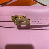  Kelly Pochette KP22 Swift Leather Mauve GHW 