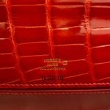  Kelly Pochette KP22 Crocodile Alligator Shinny Braise 