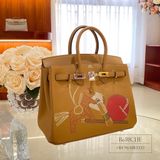  Birkin B25 Biscuit In & Out Limited Edition Swift PHW 