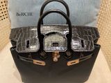  Birkin B25 Touch Togo/Crocodile Noir Black RGHW 