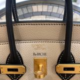  Birkin Hss B25 Bicolor Togo Craie/Noir (GHW) 