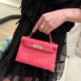  Kelly Mini K20 Ostrich Rose Tyrien PHW 