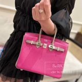  Birkin B25 Togo Bicolor Rose Purple/ Gris Asphalt Brushed PHW 