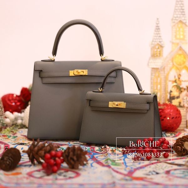  Kelly Mini K20 Epsom Vert Amande 