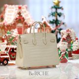  Birkin B25 Crocodile Matte Alligator Beton GHW 