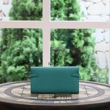  Kelly Wallet Epsom Bleu Paon GHW 
