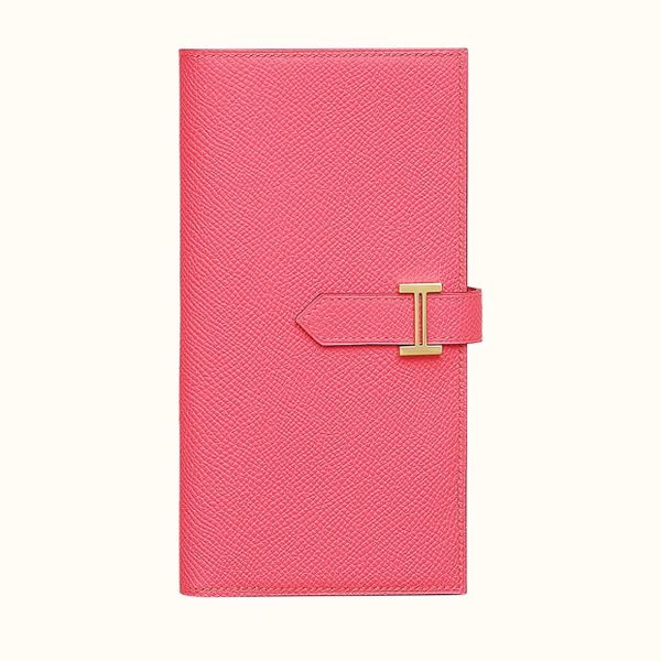  Hermes Bearn Long Wallet Rose GHW 