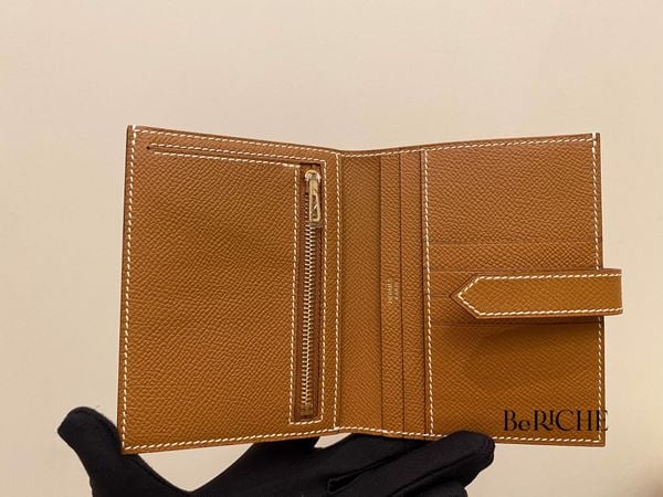  Hermes Wallet Bearn Compact Gold GHW 