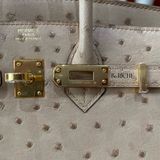  Birkin B25 Ostrich Chai GHW 