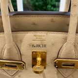  Birkin B25 Ostrich Parchemin GHW 