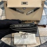  Kelly mini Hss K20 Chevre Blanc/ Black PHW 