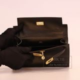  Kelly Pochette KP22 Swift Leather Noir Black 