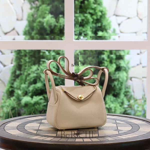  Mini Lindy 20 Clemence Leather Craie GHW 