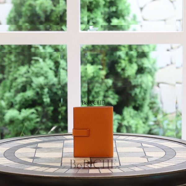  Hermes Wallet Bearn Compact Orange GHW 