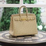  Birkin B25 Ostrich Parchemin GHW 