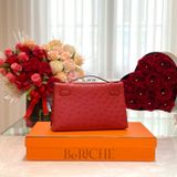  Kelly Pochette KP22 Ostrich Rouge Vif GHW 