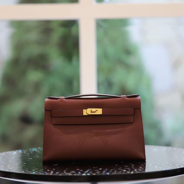  Kelly Pochette KP22 Swift Leather Rouge H GHW 