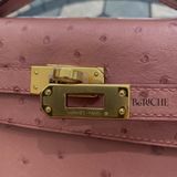  Kelly Pochette KP22 Ostrich Terre Cuite 