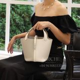  Picotin Hss P18 Cleamance Leather White/ Pearl Gray PHW 