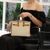  Birkin HSs B25 Togo Bicolor Craie / Gold Brushed GHW 